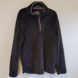 Black fleece half-zip sweater